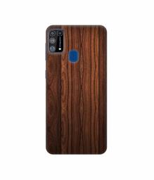 Amazon Brand - Solimo Designer Wooden Texture 3D Printed Hard Back Case Mobile Cover for Samsung Galaxy M31