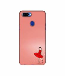 Amazon Brand - Solimo Designer Red Dress Lady 3D Printed Hard Back Case Mobile Cover for Oppo A5