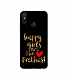 Amazon Brand - Solimo Designer Happy Girls are The Prettiest 3D Printed Hard Back Case Mobile Cover for Motorola One Power