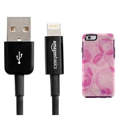 Otterbox Symmetry Series iPhone 6/6s Case and AmazonBasics Lightning Cable (6-Feet) Pack