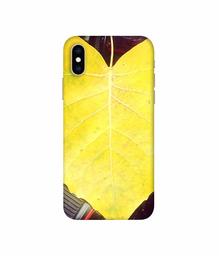 Amazon Brand - Solimo Designer Yellow Leaf 3D Printed Hard Back Case Mobile Cover for Apple iPhone Xs Max