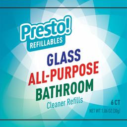 Presto! Pacs 6 recambios Variedad Pack – 2 recambios de limpiador multiusos, 2 recambios para limpiadores de vidrio, 2 recambios de limpiador de baño