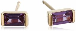 18K Yellow Gold Plated Sterling Silver Baguette Cut Created Alex Cirundum Stud Earrings