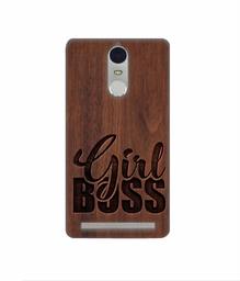 Amazon Brand - Solimo Designer Girl Boss On Wood 3D Printed Hard Back Case Mobile Cover for Lenovo K5 Note