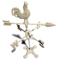 Strathwood Cast Iron White With Rust Finish Cock Wind Vane