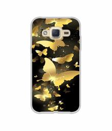 Amazon Brand - Solimo Designer Golden Butterfly Pattern UV Printed Soft Back Case Mobile Cover for Samsung Galaxy J2