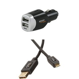 AmazonBasics Chargeur allume-cigare double USB