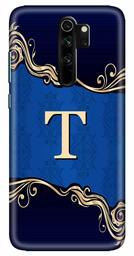 Amazon Brand - Solimo Designer Blue Pattern Alphabet-T 3D Printed Hard Back Case Mobile Cover for Xiaomi Redmi Note 8 Pro