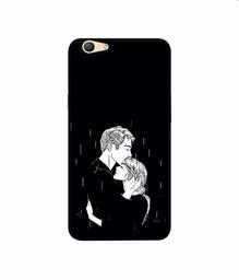 Amazon Brand - Solimo Designer Couples Standing in Rain 3D Printed Hard Back Case Mobile Cover for Oppo F1s