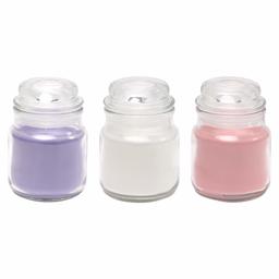 Amazon Brand - Solimo 3 Oz Jar Candles, Pack of 3 (Scented - Rose, Jasmine & Lavender)