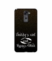 Amazon Brand - Solimo Designer Daddy's Girl and Mummy World 3D Printed Hard Back Case Mobile Cover for LG Stylus 2