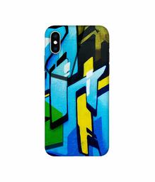 Amazon Brand - Solimo Designer Blue and Yellow Texture 3D Printed Hard Back Case Mobile Cover for Apple iPhone Xs Max