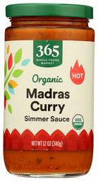 365 Everyday Value, Organic Madras Curry Sauce, 12 oz