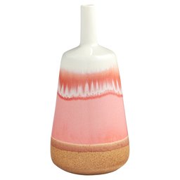 Amazon Brand – Stone & Beam Modern Ceramic Home Decor Flower Vase - 11.75 Inch, Coral White Tan