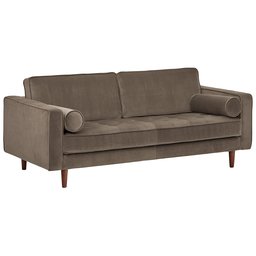 Amazon Brand – Rivet Aiden Tufted Mid-Century Modern Velvet Bench Loveseat Sofa, 74