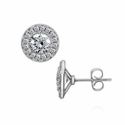 [Find] Amazon Collection Platinum Plated Sterling Silver Clear Round kyu-bikkuzirukoniaheiro-sutaddopiasu Binaural Headset for Stud Earrings jee00237 _ 120cl00qd00 