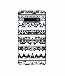 Amazon Brand - Solimo Designer Black Multi Patterns 3D Printed Hard Back Case Mobile Cover for Samsung Galaxy S10 Plus