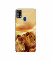 Amazon Brand - Solimo Designer Lion with Lioness 3D Printed Hard Back Case Mobile Cover for Samsung Galaxy M31