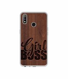 Amazon Brand - Solimo Designer Girl Boss On Wood UV Printed Soft Back Case Mobile Cover for Realme 3 / Realme 3i