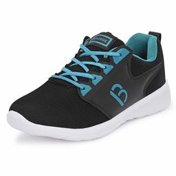 Bourge Men's Black and Sea Green Running Shoes-7 UK (41 EU) (8 US) (Reef-82)