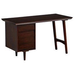 Amazon Brand – Rivet Ventura Mid-Century Small Reversible Writing Home Office Computer Desk with File Drawer, 50