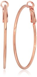 Rose Gold Plated Sterling Silver Lightweight Paddle Back 20mm Hoop Earrings