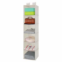 UMI. by Amazon - Organizador para Armario de 6 Niveles, Estantería Colgante para Armario, Estantería Colgante de Tela para Ropa, Beige, 130,8 cm