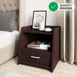 Amazon Brand - Solimo Rigel Engineered Wood Bed Side Table (Classic Ebony Finish)