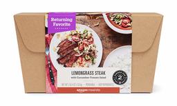 Amazon Meal Kits, Lemongrass Steak with Cucumber-Tomato Salad, Serves 2