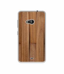 Amazon Brand - Solimo Designer Wooden Art UV Printed Soft Back Case Mobile Cover for Microsoft Lumia 535