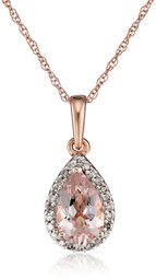 Amazon Collection 10 quilates oro rosa pear-shape round-shape I-J diamante morganita