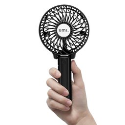 Handheld Portable Battery Operated Rechargeable USB Fan,Mini Personal fan with 2200mAh Battery and 3 Settings for Travel Home and Office Use (Strong Wind, Adjustable Angle)- Black