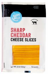 Amazon Brand - Happy Belly Sliced Sharp Cheddar, 10 Slices,  8 Ounce