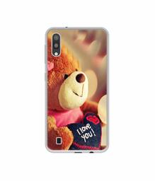 Amazon Brand - Solimo Designer Teddy Bear UV Printed Soft Back Case Mobile Cover for Samsung Galaxy M10