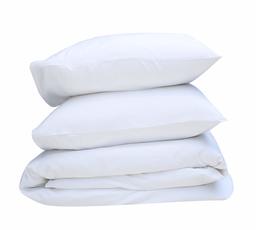 Brushed Cotton Blended Duvet Cover Set, Pure White, Single