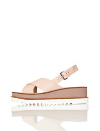 find. Sandalias de Piel con Tiras Cruzadas Mujer, Rosa (Nude), 37 EU