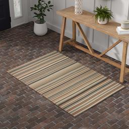 Amazon Brand – Stone & Beam Contemporary Striped Area Rug, 4 x 6 Foot, Beige