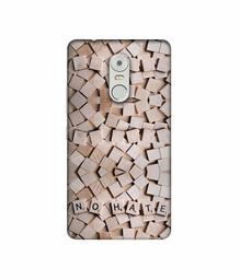 Amazon Brand - Solimo Designer No Hate On Wooden Block 3D Printed Hard Back Case Mobile Cover for Lenovo K6 Note