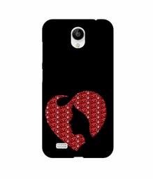 Amazon Brand - Solimo Designer Heart Shape Lady with Glitter 3D Printed Hard Back Case Mobile Cover for Vivo Y21L