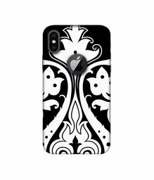 Amazon Brand - Solimo Designer S Shape Rangoli 3D Printed Hard Back Case Mobile Cover for Apple iPhone X (Logo Cut)