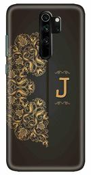 Amazon Brand - Solimo Designer Black Pattern Alphabet-J 3D Printed Hard Back Case Mobile Cover for Xiaomi Redmi Note 8 Pro