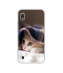 Amazon Brand - Solimo Designer Sleepy Kitten UV Printed Soft Back Case Mobile Cover for Samsung Galaxy A10