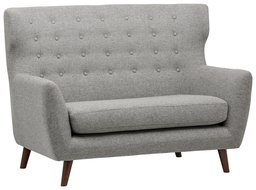 Amazon Brand - Rivet Hawthorne Tufted Settee, 95 x 145 x 106cm, Silver