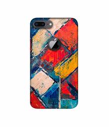 Amazon Brand - Solimo Designer Dark Multicolor Blocks 3D Printed Hard Back Case Mobile Cover for Apple iPhone 8 Plus (with Logo Cut)