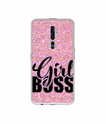 Amazon Brand - Solimo Designer Girl Boss On Pink Sparkle UV Printed Soft Back Case Mobile Cover for Oppo Reno2 F