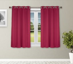 Amazon Brand - Solimo Room Darkening Blackout Window Curtain, 5 Feet - Set of 2 (Maroon)