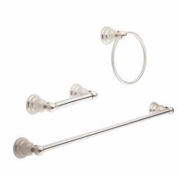 AmazonBasics badrumshårdvara Klassisk 3 Piece Satin Nickel