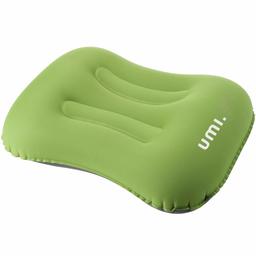 UMI Inflatable Camping Pillow, Ultralight 80 Gram, Soft Fabric, Ergonomic Design，with Storage Bag Portable for Backpacking, Hiking, Camping, Traveling - Green