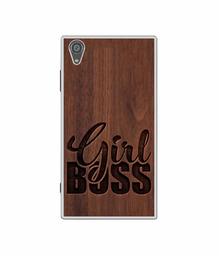 Amazon Brand - Solimo Designer Girl Boss On Wood UV Printed Soft Back Case Mobile Cover for Sony Xperia XA1 Plus