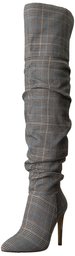 The Fix Women's Moriah Thigh-High Slouch Boot, Blue Plaid Textile, 9.5 B US